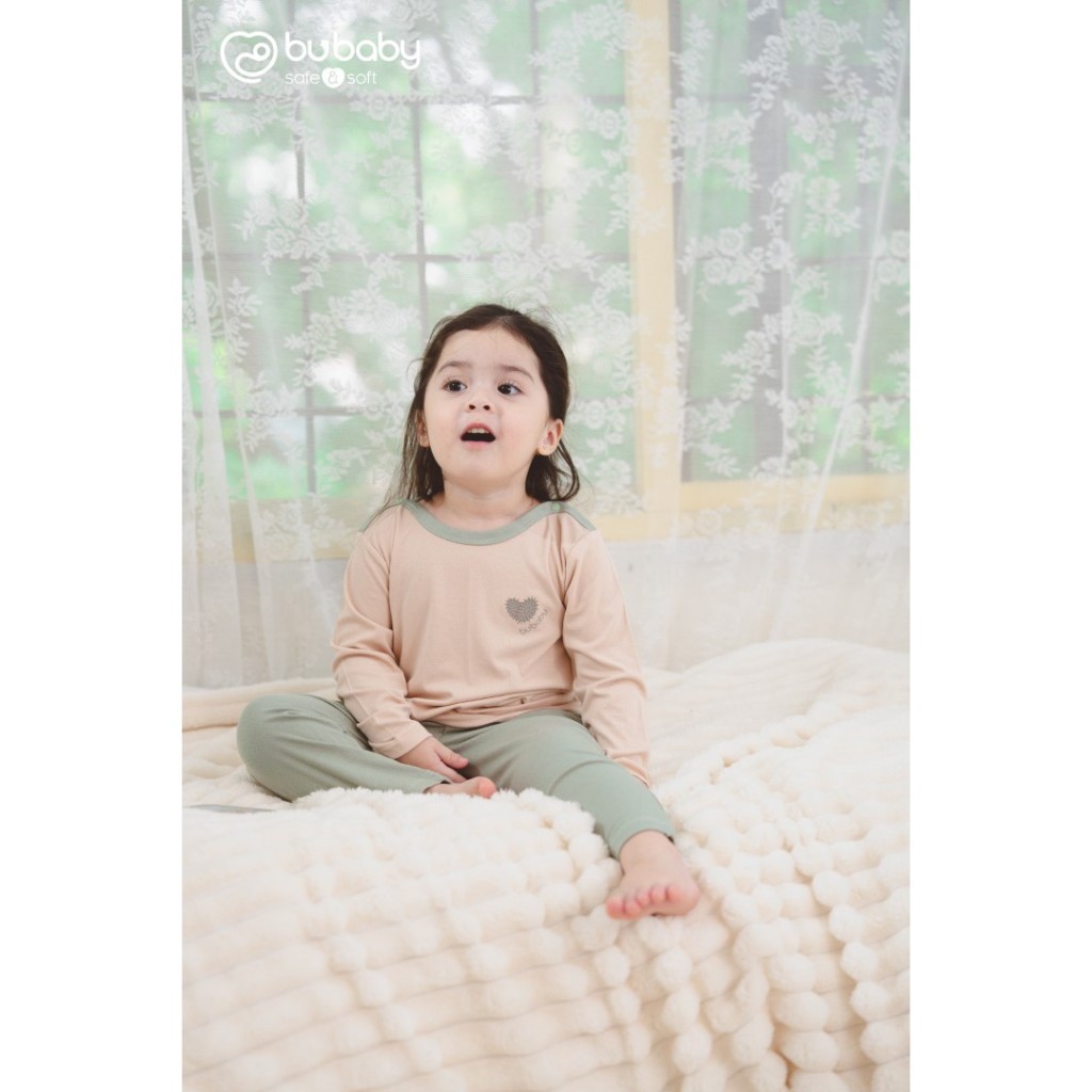 (6M-5Y) Bộ dài tay cài vai BSR110101 Siro - Bu baby cho bé gái - Bu baby cho bé trai - Quần áo Bu baby
