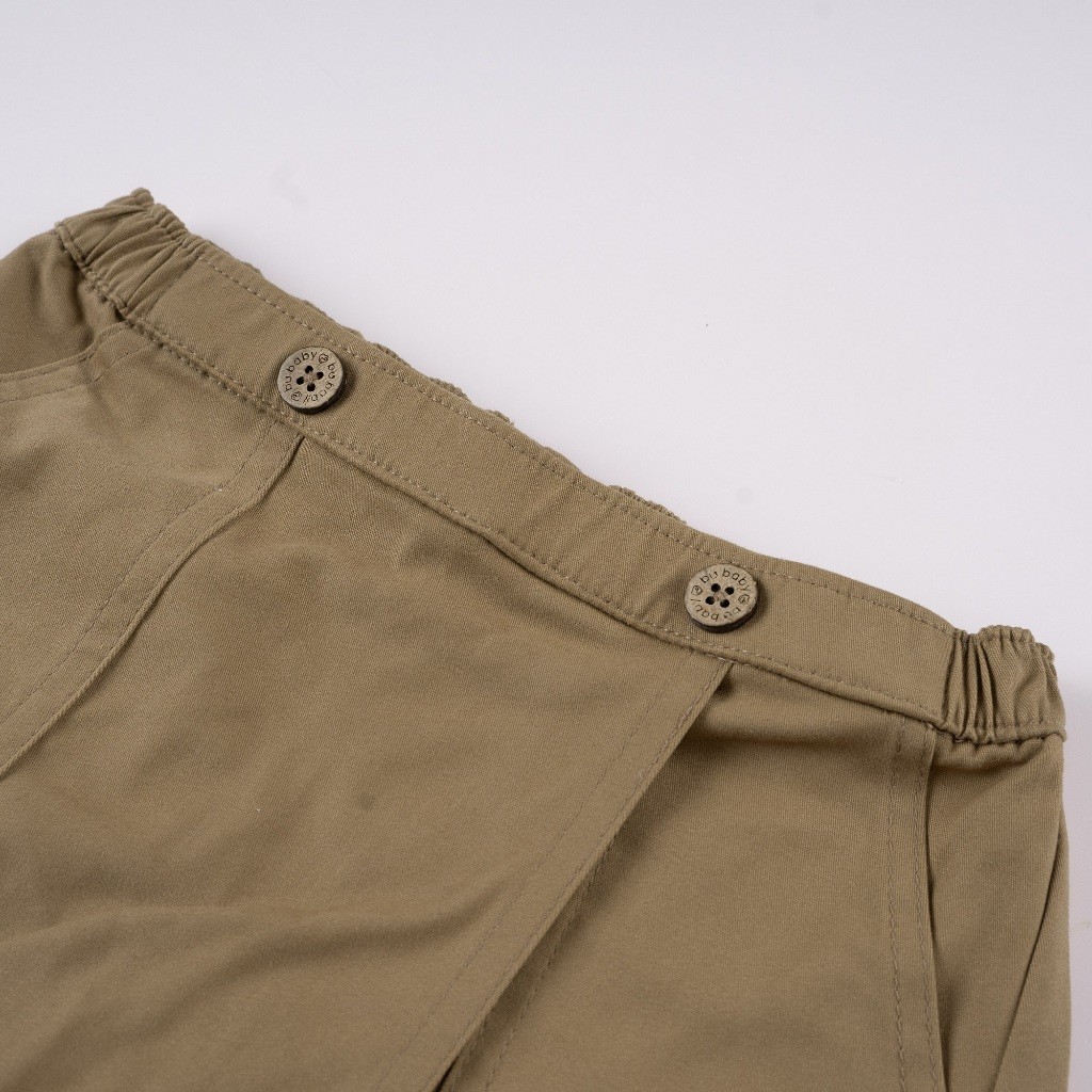 (2Y-5Y) Quần yếm đùi kaki cạp chun cho bé gái  - Kaki BCT103101 - Bu baby bé gái - Quần áo BuBaby chính hãng