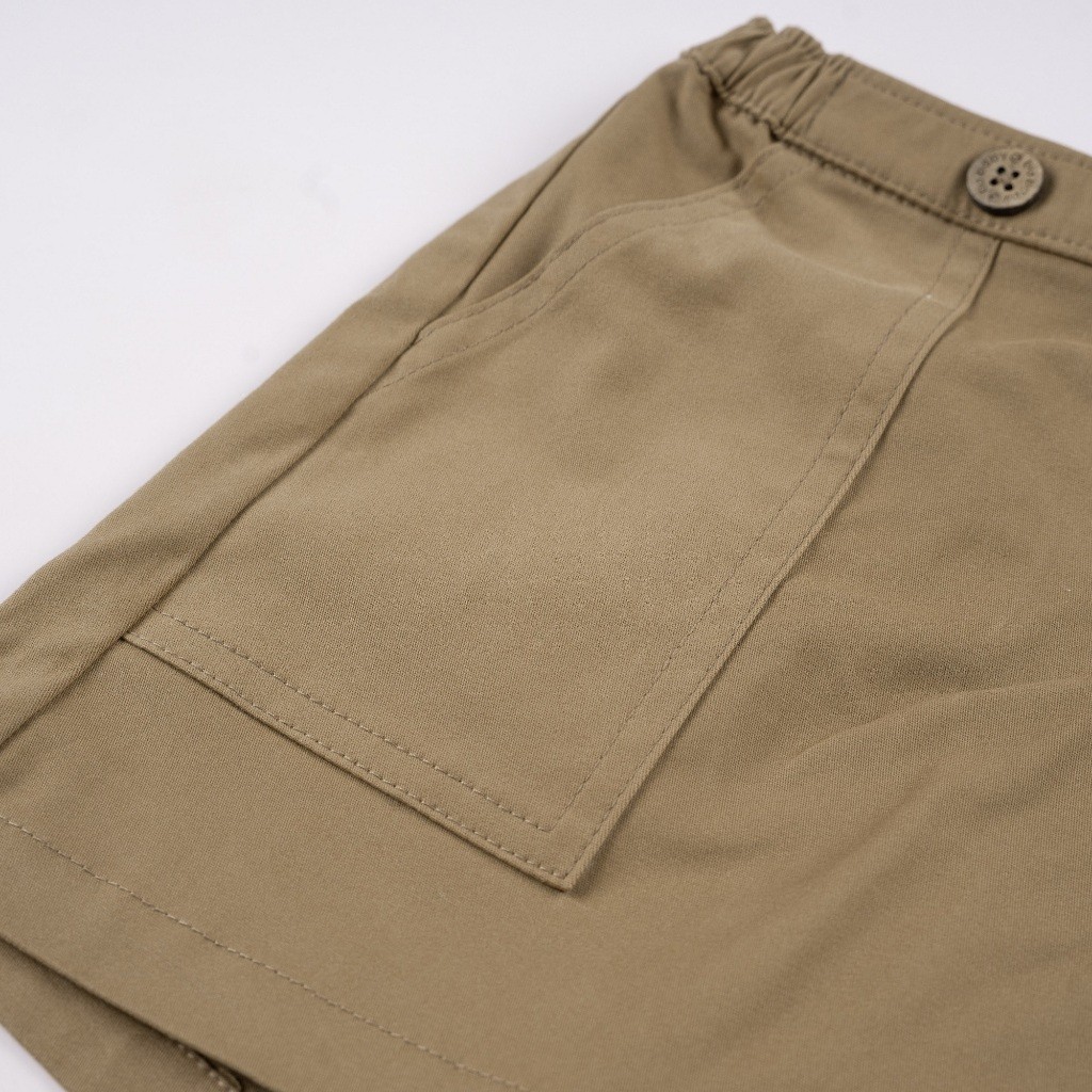 (2Y-5Y) Quần yếm đùi kaki cạp chun cho bé gái  - Kaki BCT103101 - Bu baby bé gái - Quần áo BuBaby chính hãng