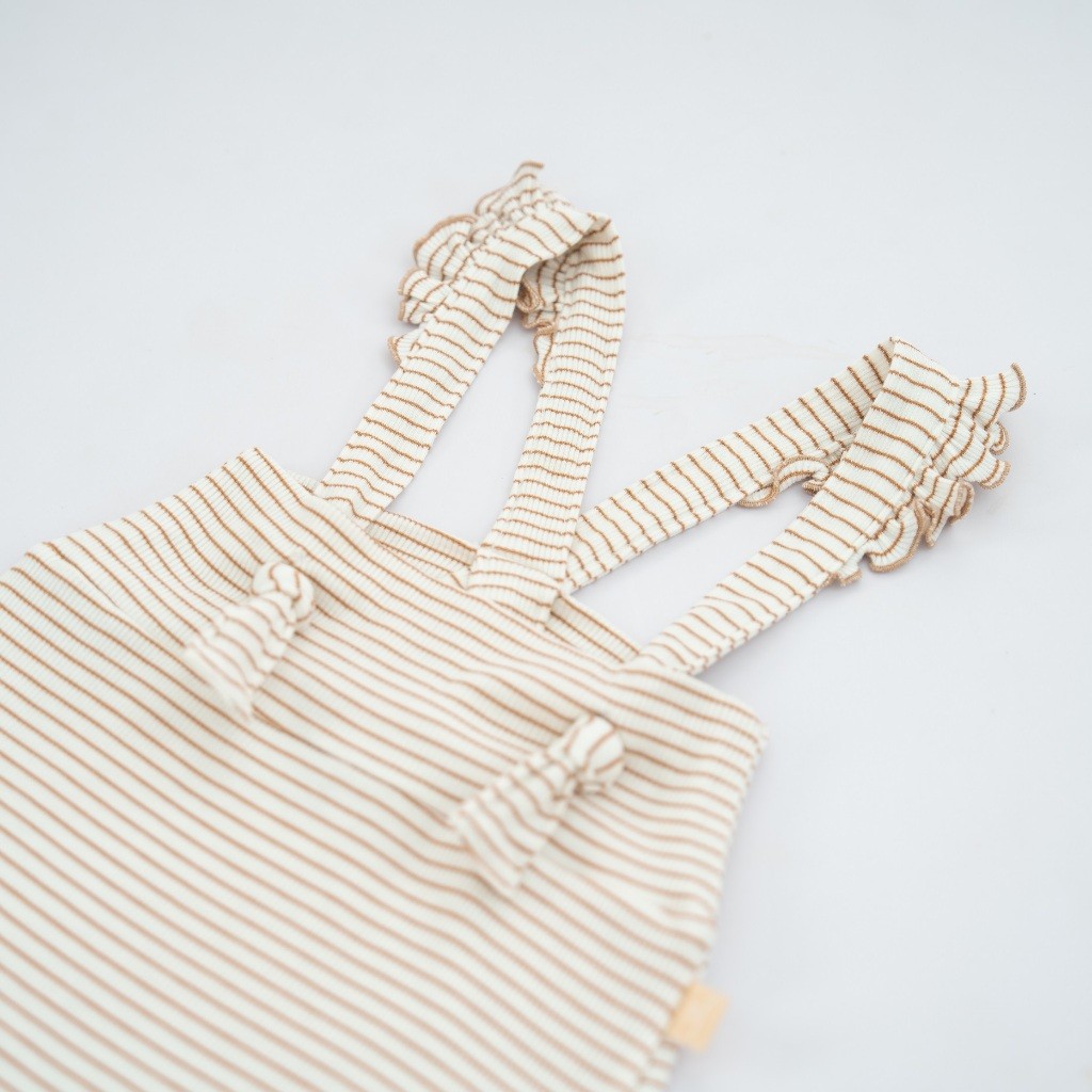 (6M-18M) Quần yếm dài Bèo đai BSR4163ST Siro Stripy cho bé - Bu baby sơ sinh - Quần áo BU Baby chính hãng