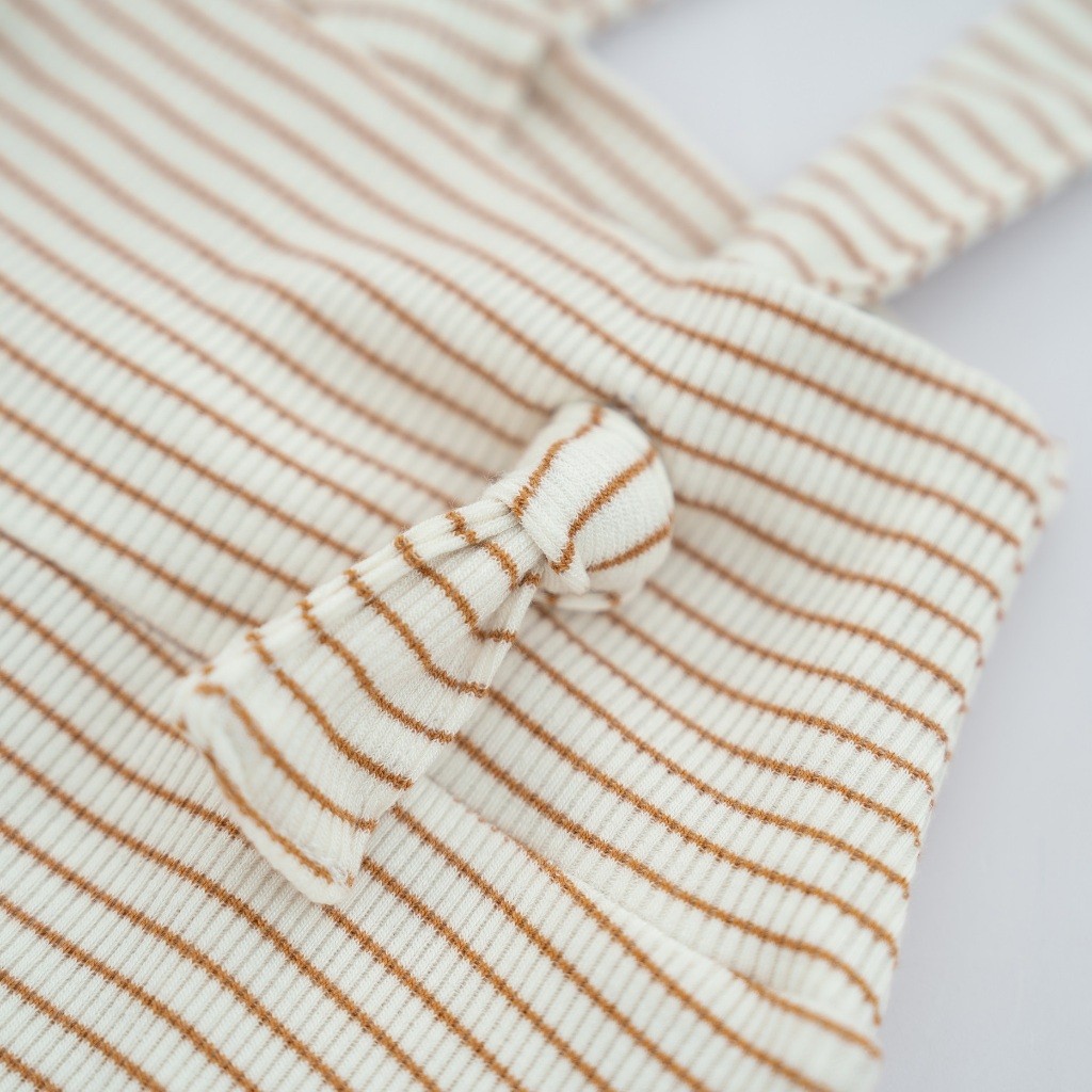 (6M-18M) Quần yếm dài Bèo đai BSR4163ST Siro Stripy cho bé - Bu baby sơ sinh - Quần áo BU Baby chính hãng