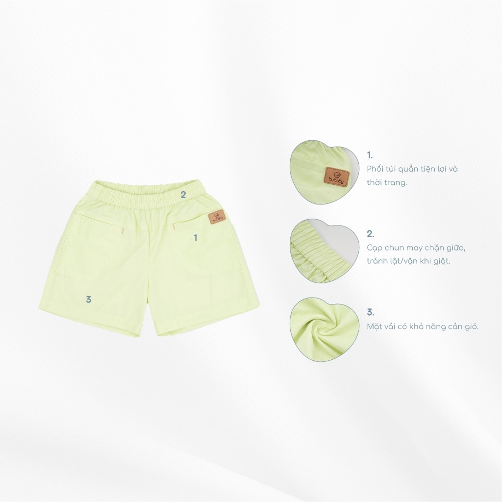 (1Y-4Y) Quần đùi Winie thoải mái, dễ vận động, phối túi thời trang BuBaby BWI430000 | Quần áo BuBaby chính hãng