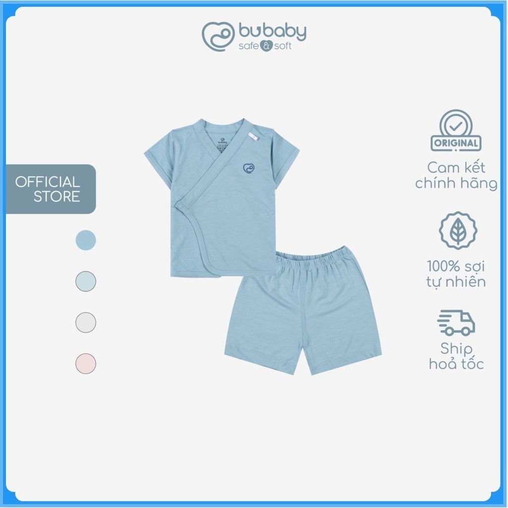 Bộ quần áo ngắn tay cài chéo Twinkle BuBaby cho bé chất liệu sợi tre - Bambus BBB130801 | Quần áo chính hãng