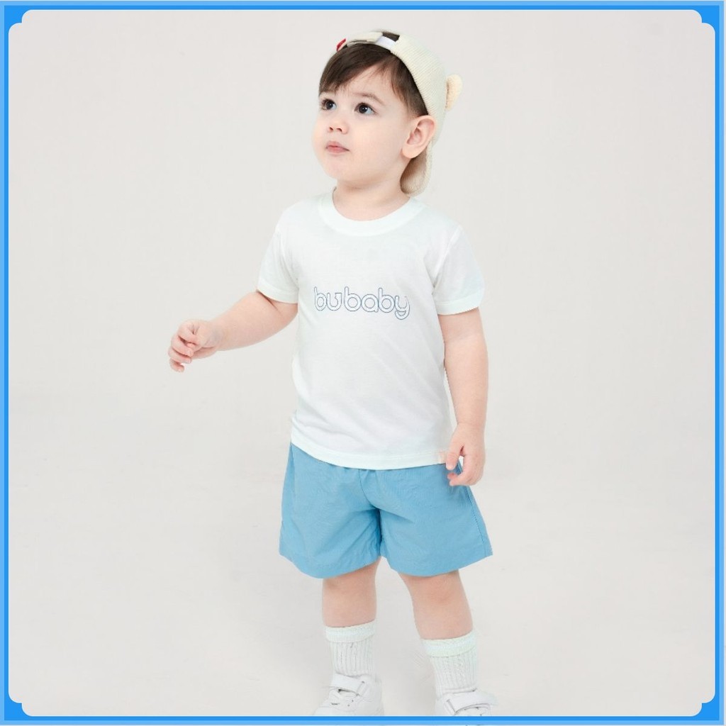 Áo ngắn tay cổ tròn Signature co giãn thoải mái thuận tiện cho bé BuBaby BBC330405 | Quần áo BuBaby chính hãng