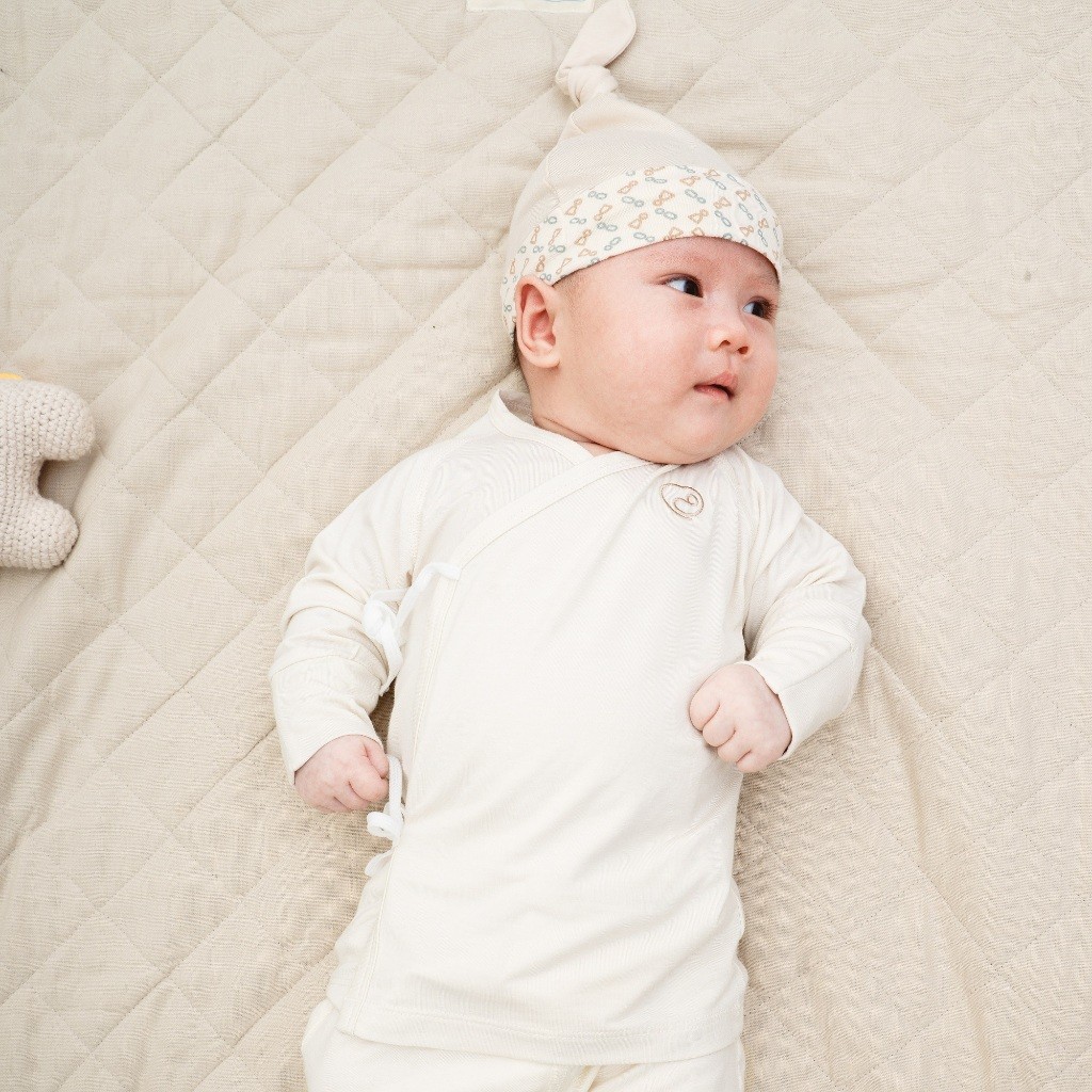 Set 2 áo dài tay buộc dây chéo Iconic cho bé sơ sinh chất liệu sợi tre - Bambus BBB3108NS| Quần áo BuBaby chính hãng