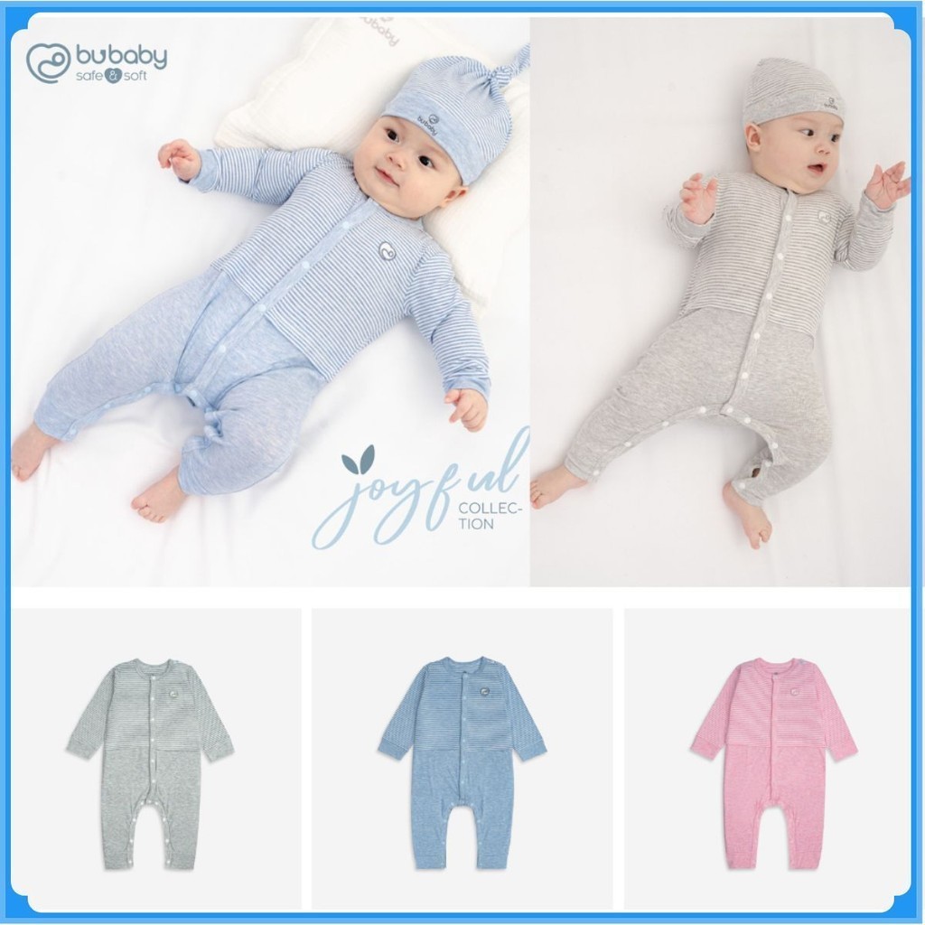 (0-9M) Bodysuit cho bé Sơ Sinh BSR210200 chất Siro Cotton mềm mại - BU baby sơ sinh