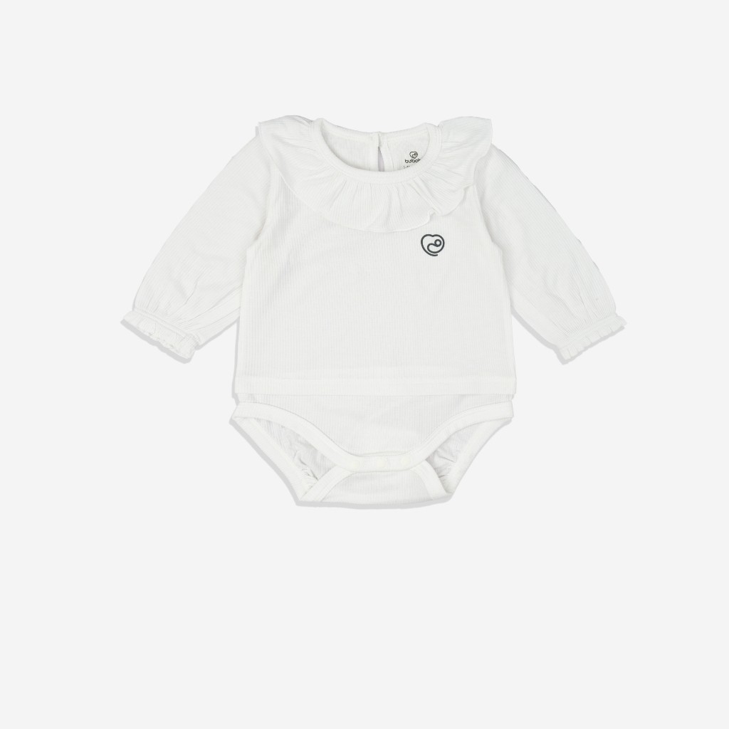 (1M-12M) Bộ đồ liền thân dài tay cài vai BSR2101ST  Siro Stripy cho bé sơ sinh -	Bubaby sơ sinh – Quần áo Bubaby