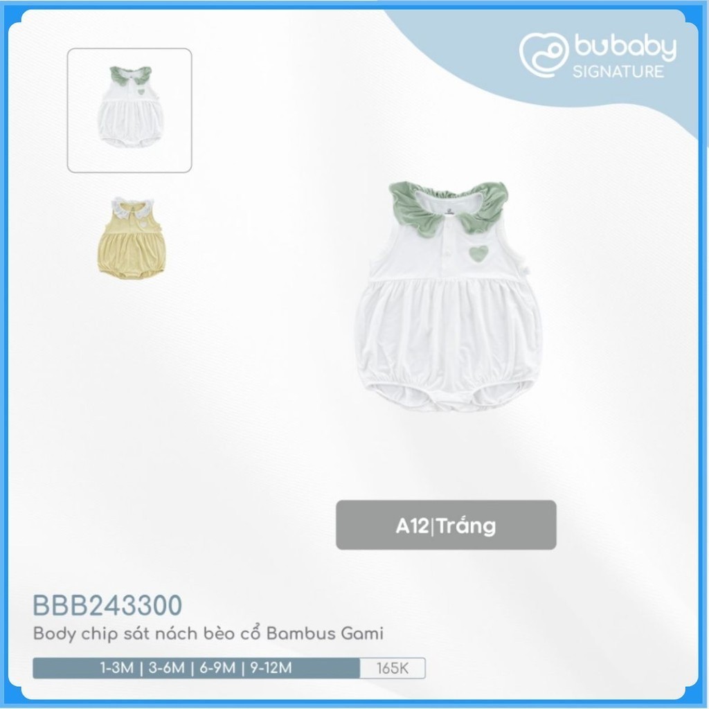 (0-12M) Body chip sát nách bèo cổ BBB243300 - Bu Baby sơ sinh - Bambus Gami