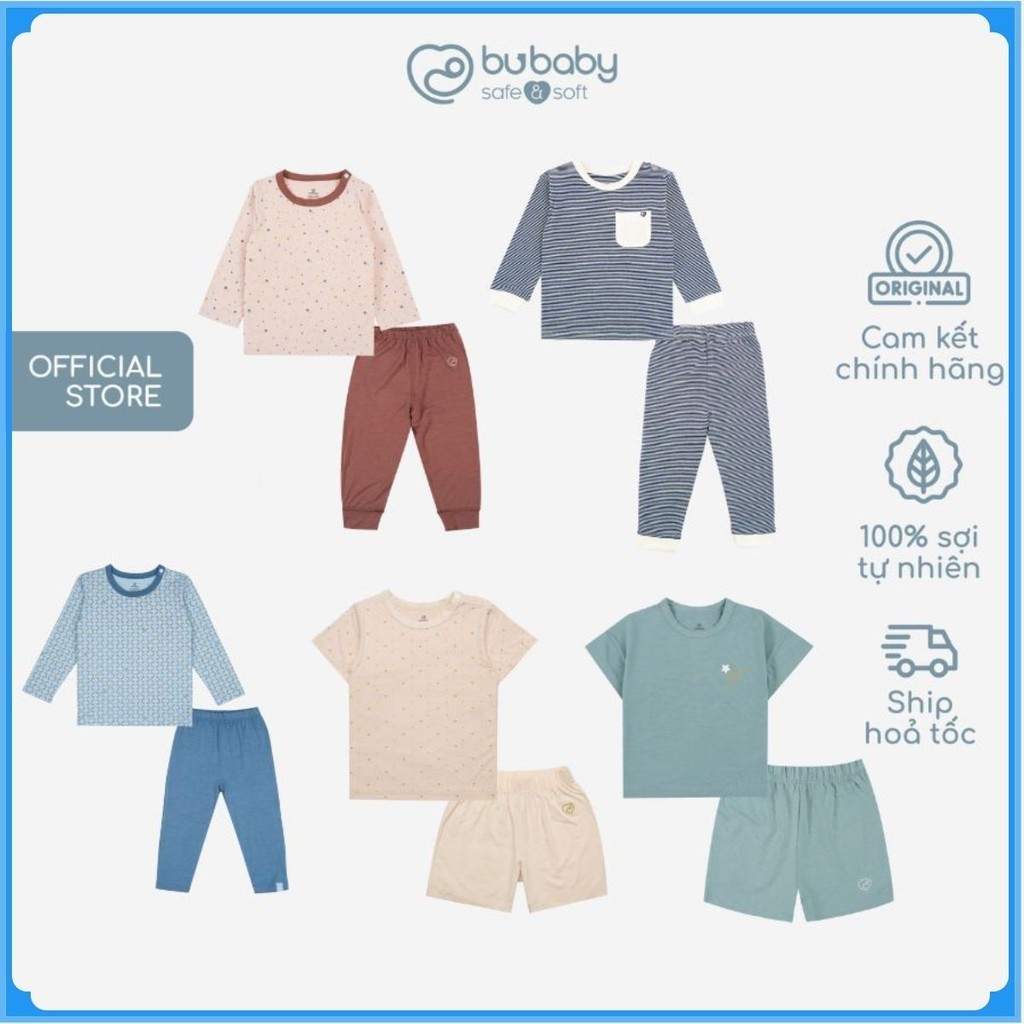 Tổng hợp dài tay, ngắn tay cài vai sợi tre mềm mại, thoải mái cho các bé từ 12 tháng đến 5 tuổi | Quần áo BuBaby