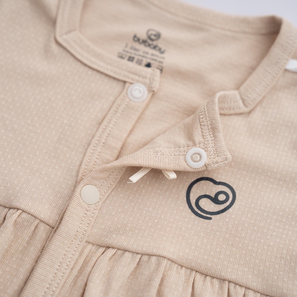 (0-12M) Bộ dài tay cài giữa nhún ngực BSR110203 Siro cho bé sơ sinh - Bubaby sơ sinh