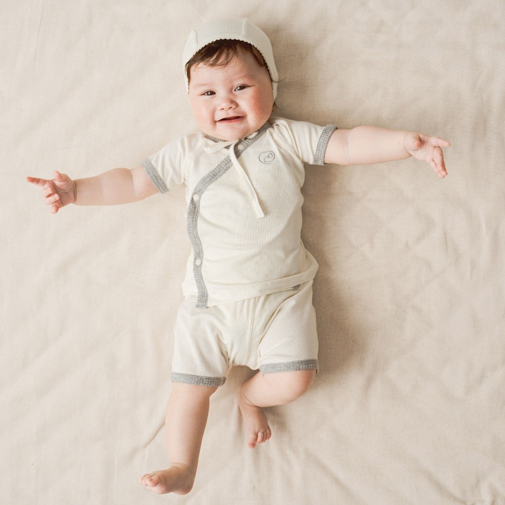 Bộ ngắn tay cài chéo cho bé sơ sinh từ 1 đến 9 tháng tuổi - Siro BSR130801 | Quần áo BuBaby chính hãng