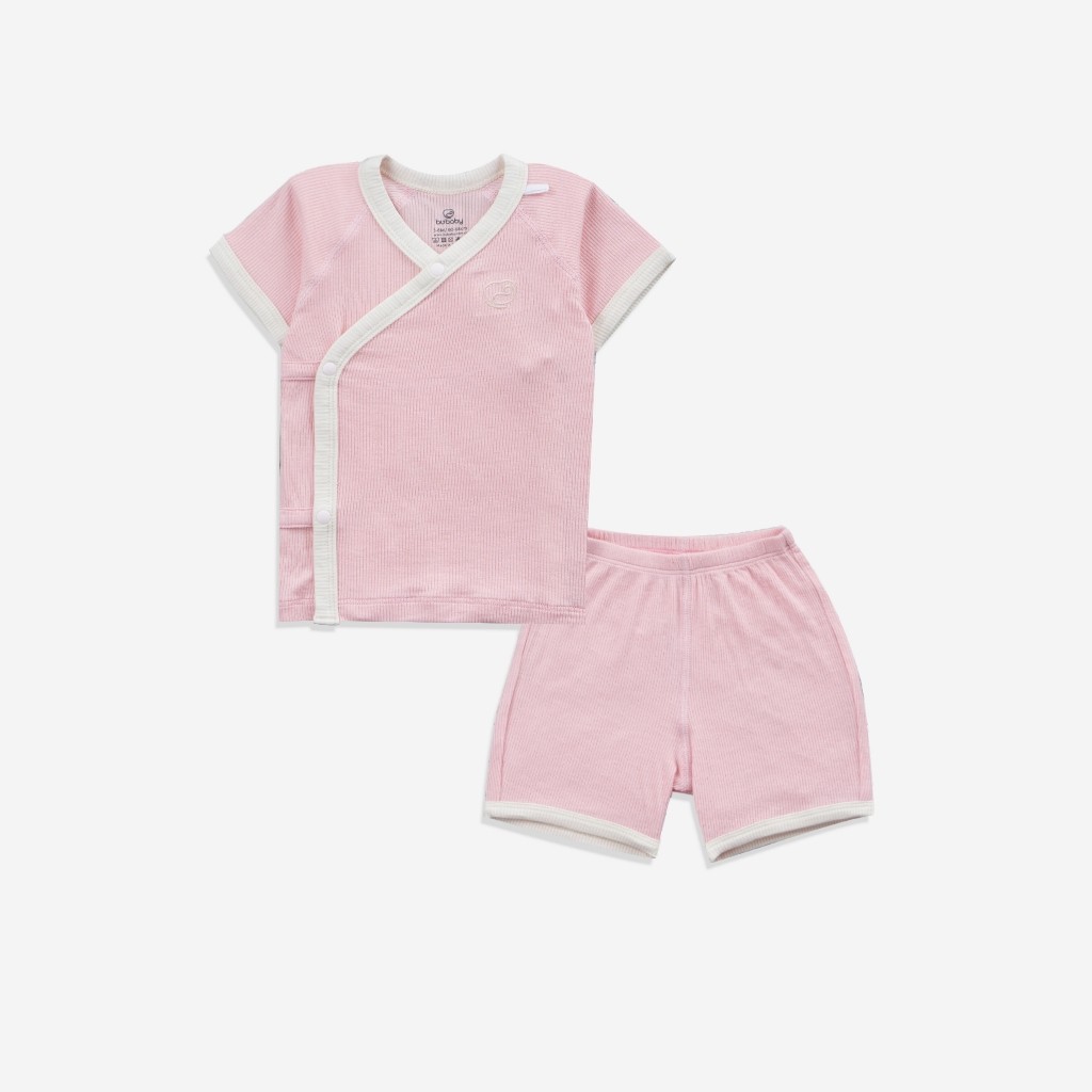 Bộ ngắn tay cài chéo cho bé sơ sinh từ 1 đến 9 tháng tuổi - Siro BSR130801 | Quần áo BuBaby chính hãng