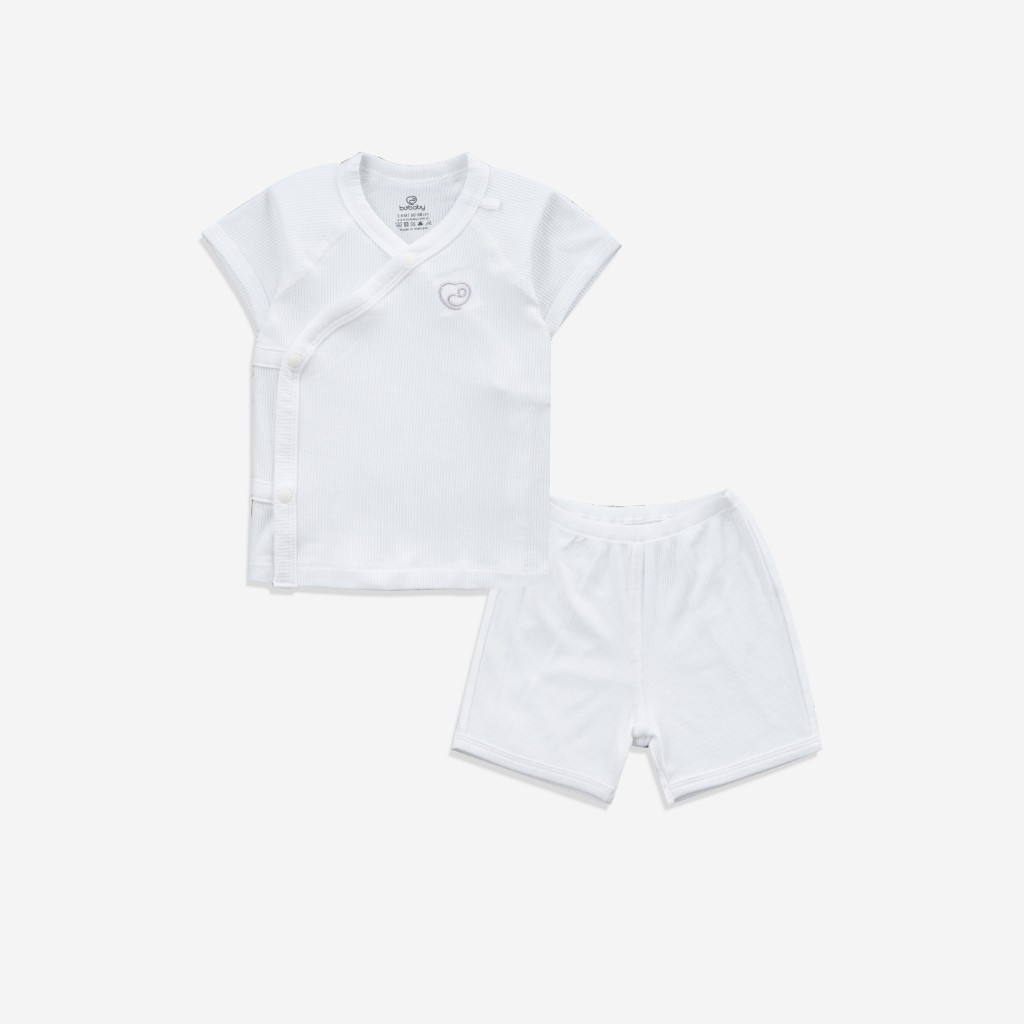 Bộ ngắn tay cài chéo cho bé sơ sinh từ 1 đến 9 tháng tuổi - Siro BSR130801 | Quần áo BuBaby chính hãng