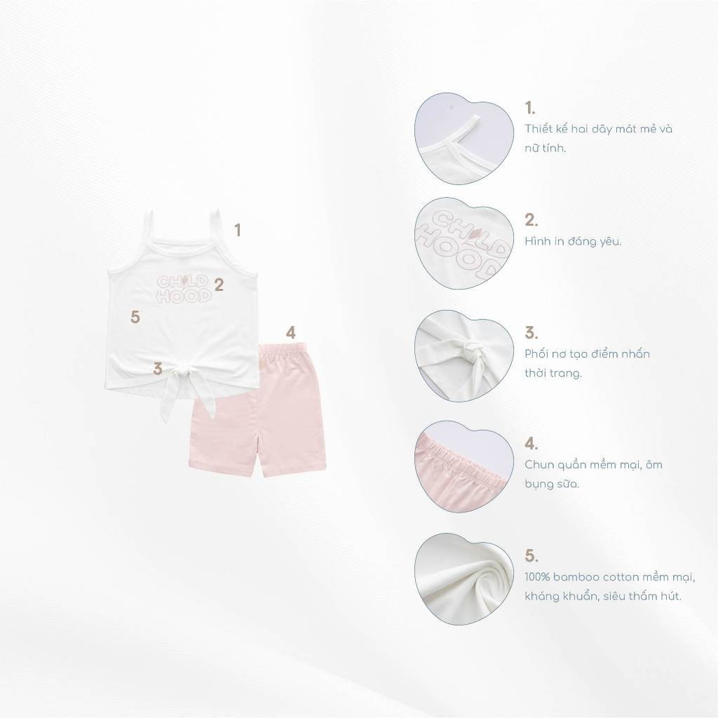 (1Y-5Y) Bộ quần áo 2 dây cho bé gái Muda - Bu baby bé gái - Bu Baby chính hãng Kyomi BBC1531MD