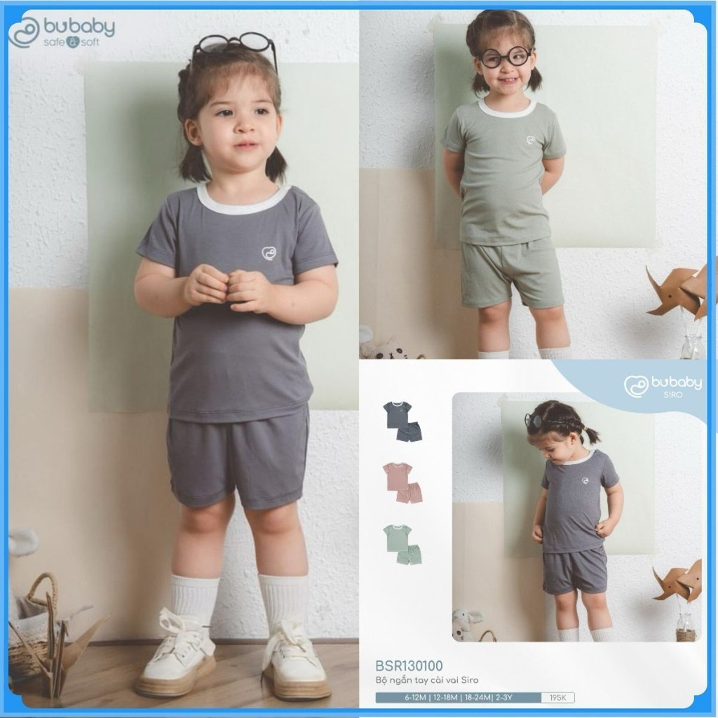 (6M-3Y) Bộ ngắn tay cài vai Siro cho bé BSR130100 - Bu baby bé trai - bu baby bé gái Quần áo BU Baby Siro