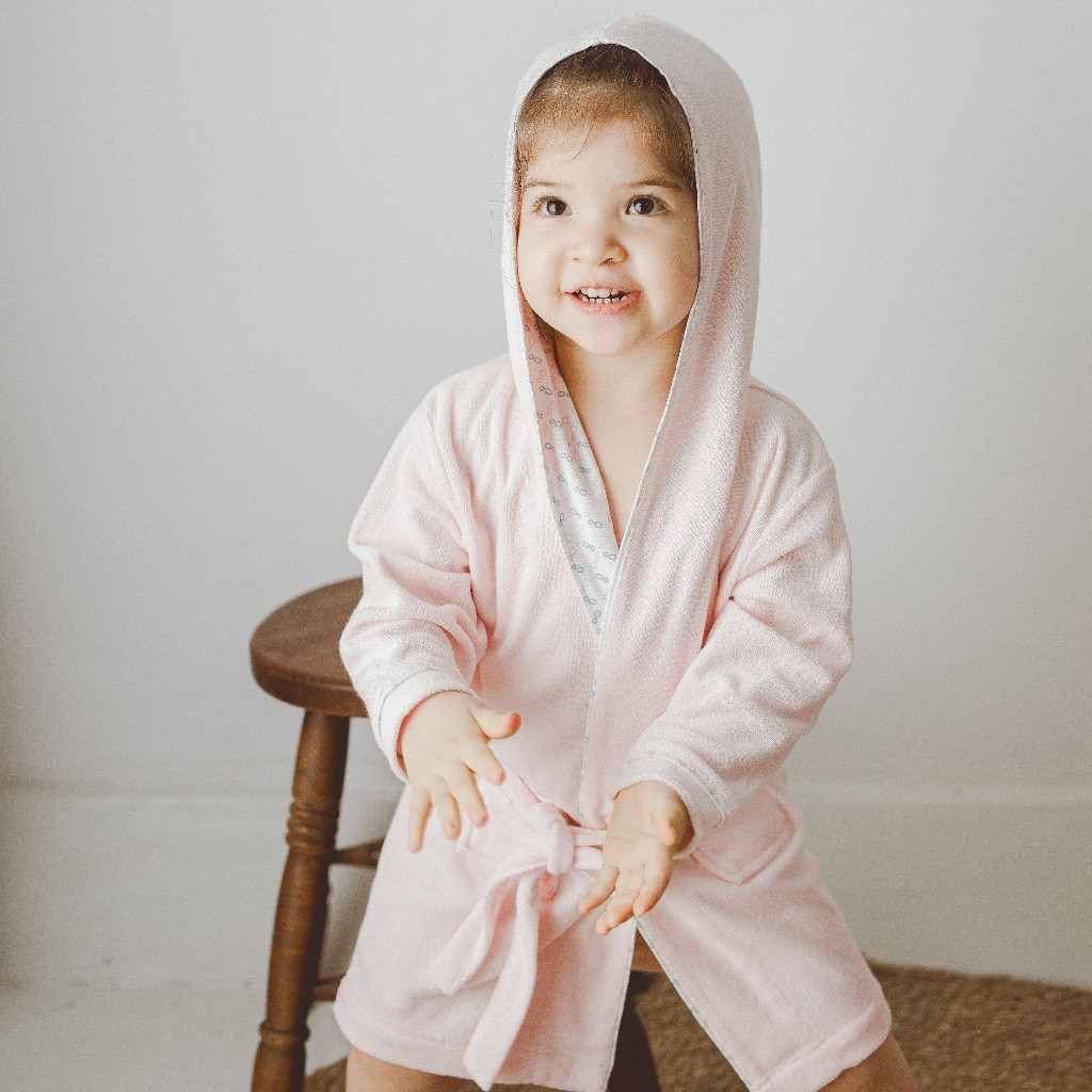 Áo choàng tắm buộc dây chui đầu cho trẻ sơ sinh - Terry Cotton ATR614301- áo choàng tắm cho bé