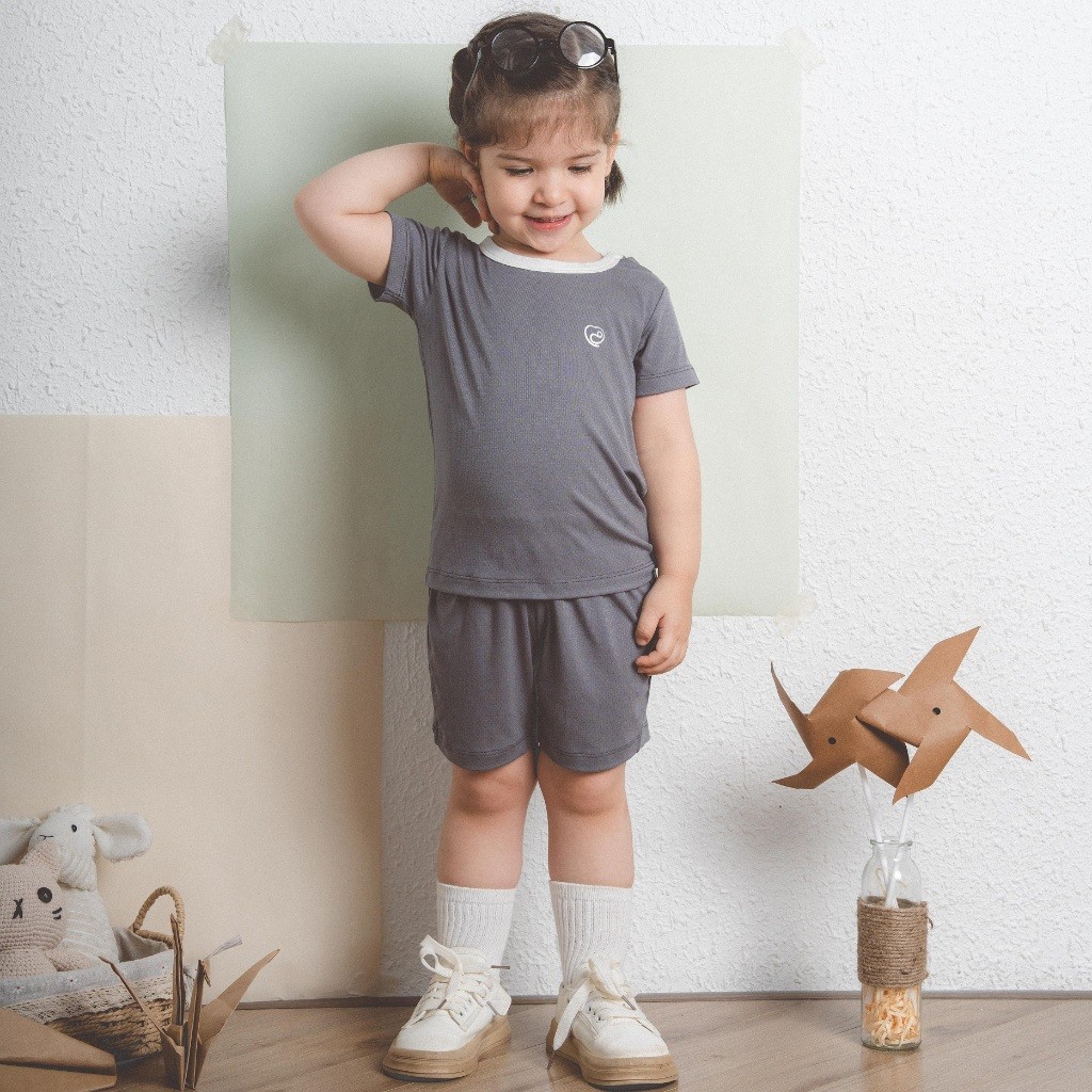 (6M-3Y) Bộ ngắn tay cài vai Siro cho bé BSR130100 - Bu baby bé trai - bu baby bé gái Quần áo BU Baby Siro