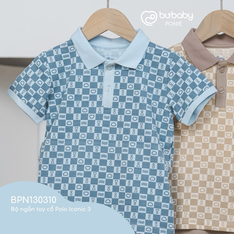 (6M-5Y) Bộ ngắn tay cổ Polo Iconic 3 BPN130310- Quần áo Bubaby - Bubaby bé trai - Bu baby bé gái