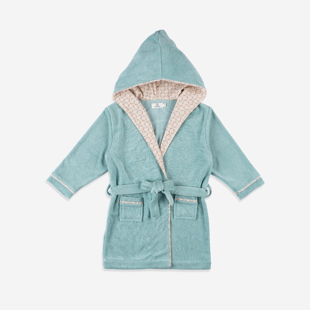 Áo choàng tắm buộc dây chui đầu cho trẻ sơ sinh - Terry Cotton ATR614301- áo choàng tắm cho bé