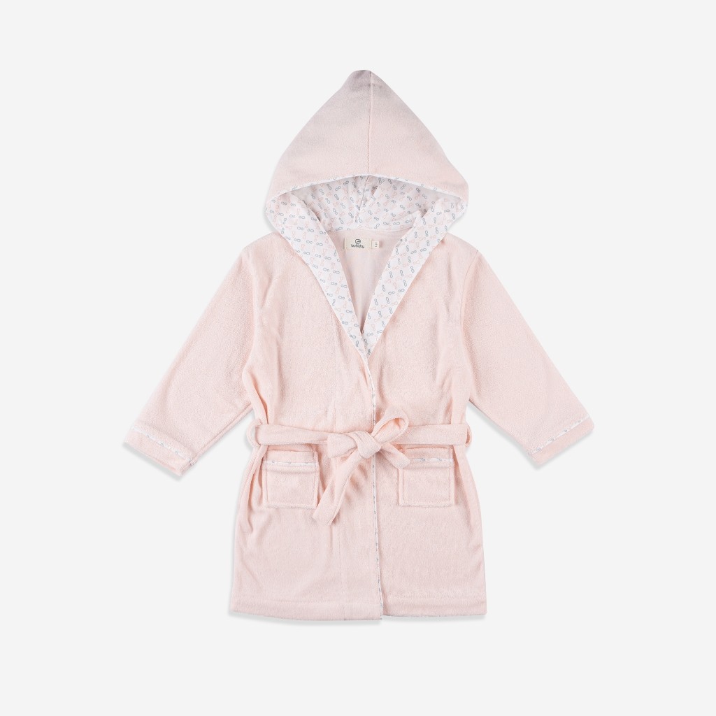 Áo choàng tắm buộc dây chui đầu cho trẻ sơ sinh - Terry Cotton ATR614301- áo choàng tắm cho bé