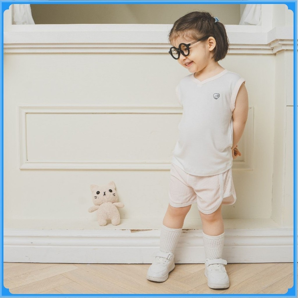 (1Y-5Y) Bộ sát nách cổ V Siro - BU baby bé trai - Bu baby bé gái Quần áo Bu Baby chính hãng Siro BSR140600