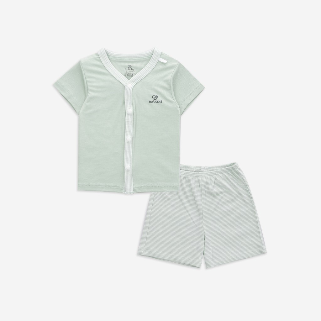 Bộ ngắn tay cài giữa xuân hè cho bé sơ sinh từ 1 đến  12 tháng - BU Siro BSR130202  | Quần áo BuBaby chính hãng