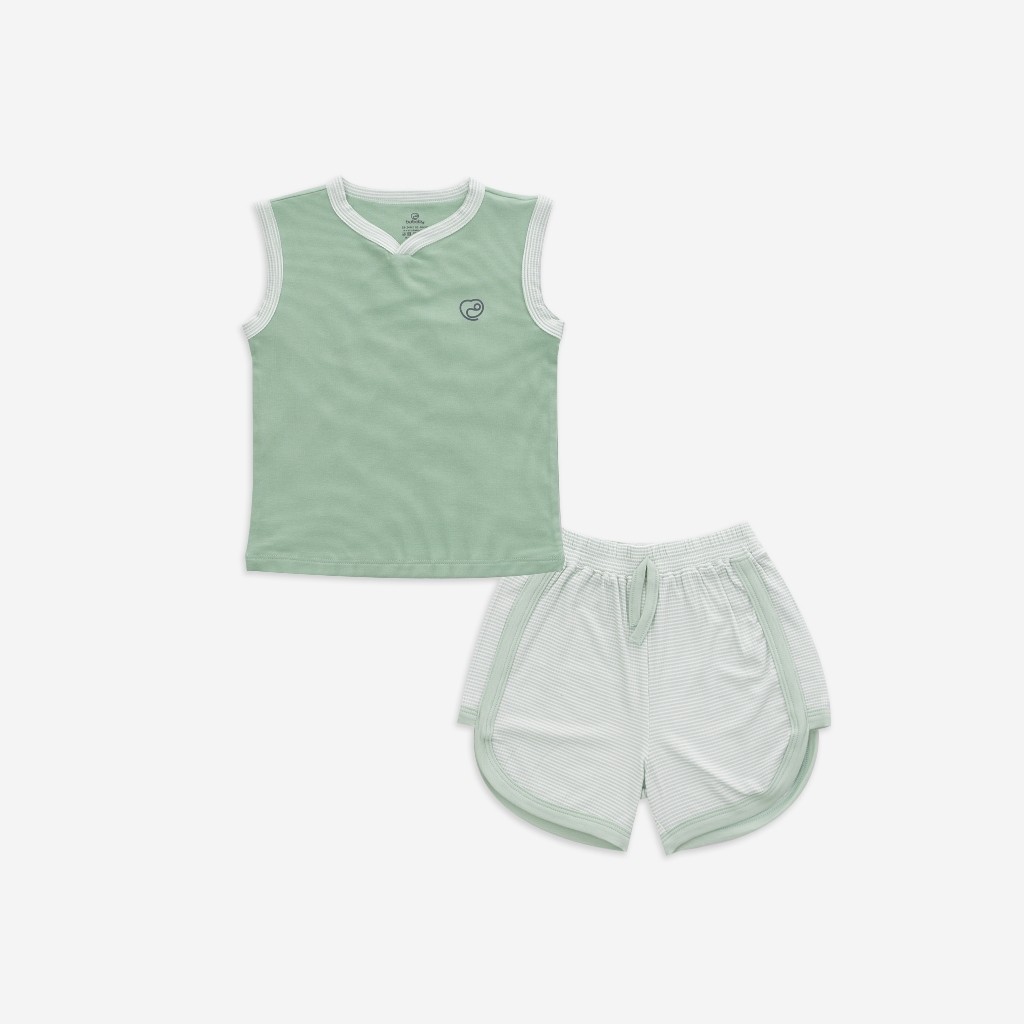 (1Y-5Y) Bộ sát nách cổ V Siro - BU baby bé trai - Bu baby bé gái Quần áo Bu Baby chính hãng Siro BSR140600