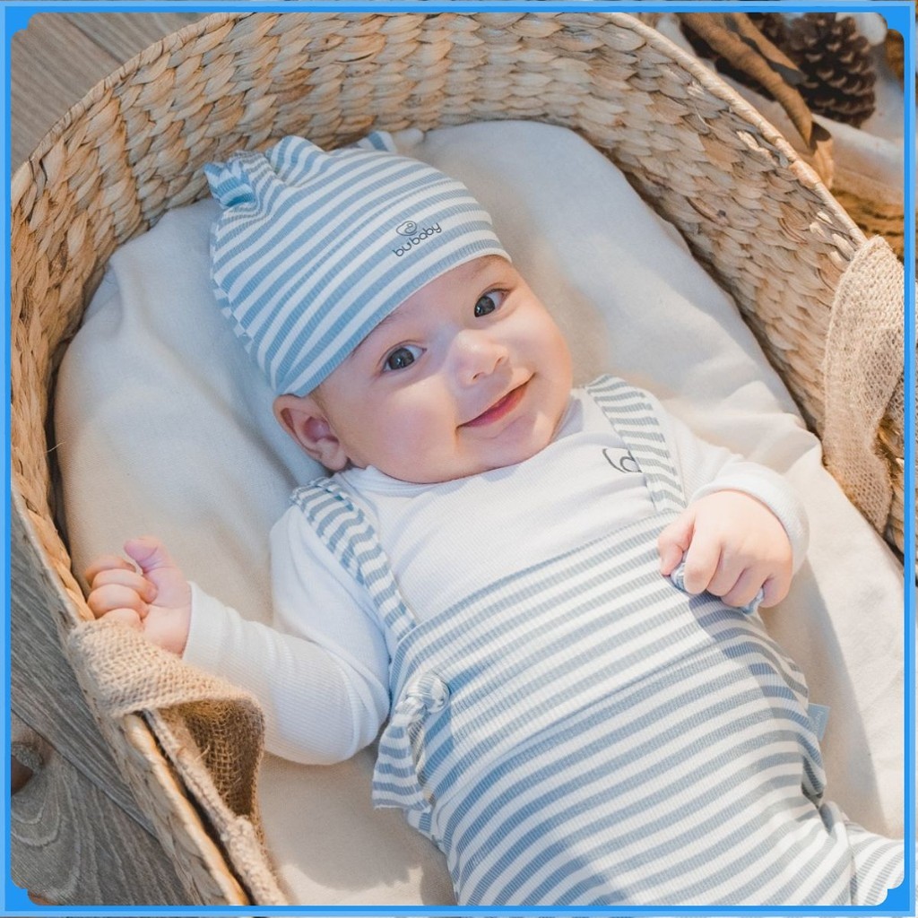 Mũ nút thắt Siro Stripy cho bé sơ sinh ASR1924ST - Bubaby sơ sinh - Mũ Bubaby - Bao tay Bu baby