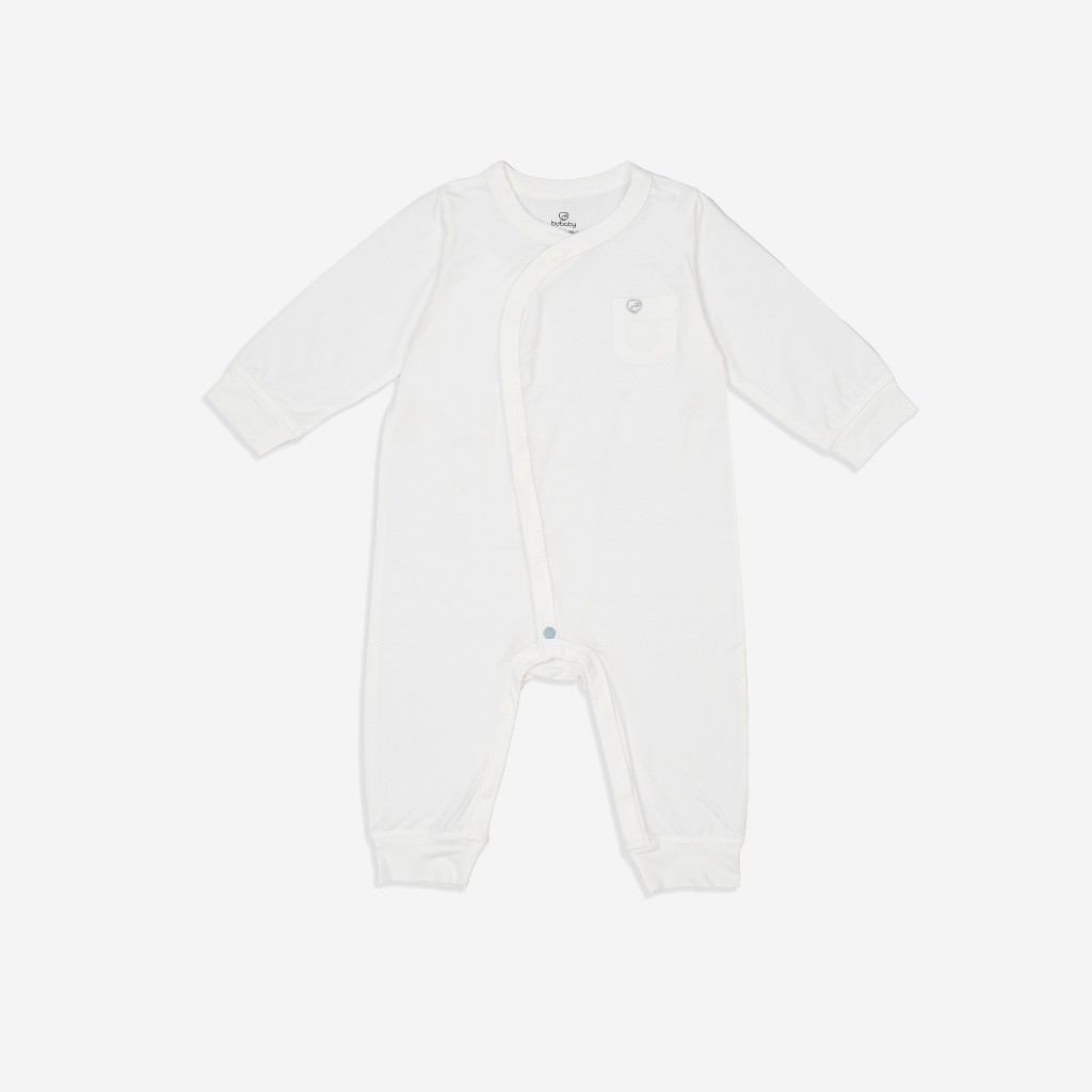 (NB-3M) Body dài tay cài chéo BBB2108A1  sợi tre mềm mại - Bambus | Quần áo BU Baby chính hãng - Bubaby sơ sinh