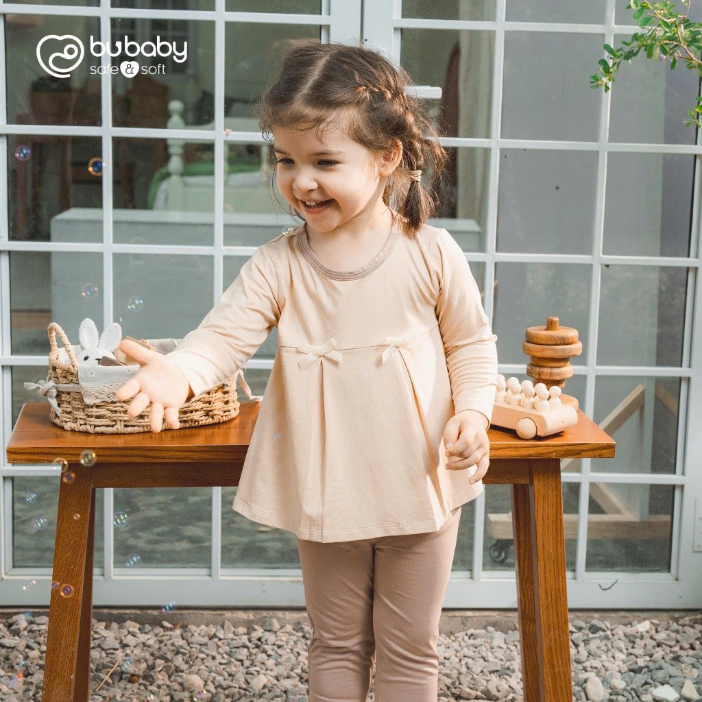 (12M-5Y) Bộ dài tay cho bé - Bộ dài tay cổ tròn cho bé  - Bu baby bé trai - Bubaby bé gái - Quần áo BU Baby chính hãng