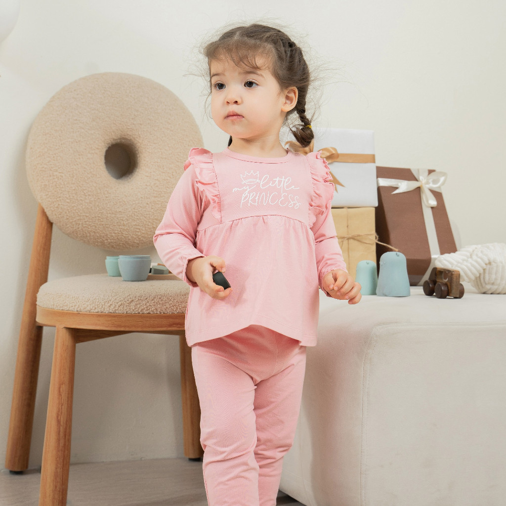 (1Y-4Y) Bộ quần áo dài tay  cài vai BBC1101BN Bèo ngực Glory - Bamco -Bubaby bé trai - Bubaby bé gái