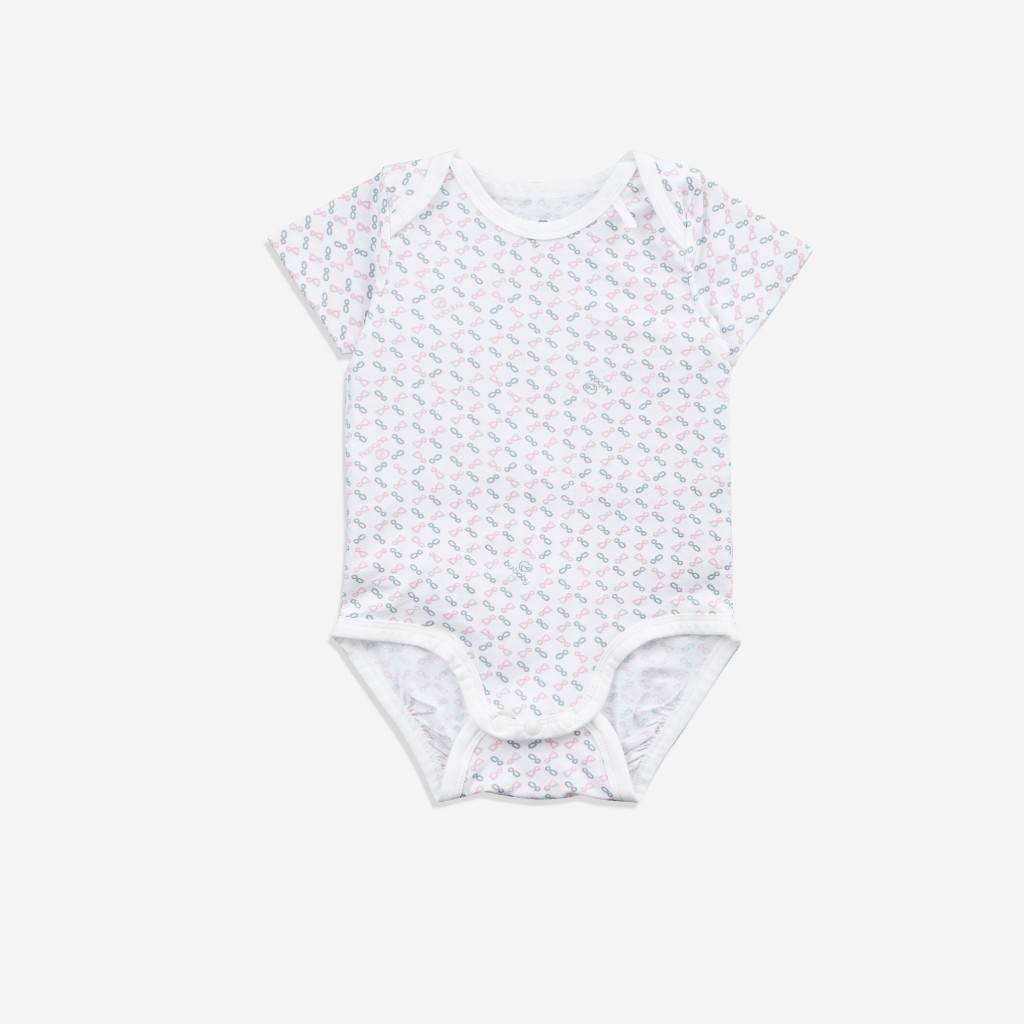 (0-12M) Bodychip ngắn tay cổ chồm BBB2305NS Iconic cho bé sơ sinh vải sợi tre mềm mại - Bambus  | Bubaby sơ sinh