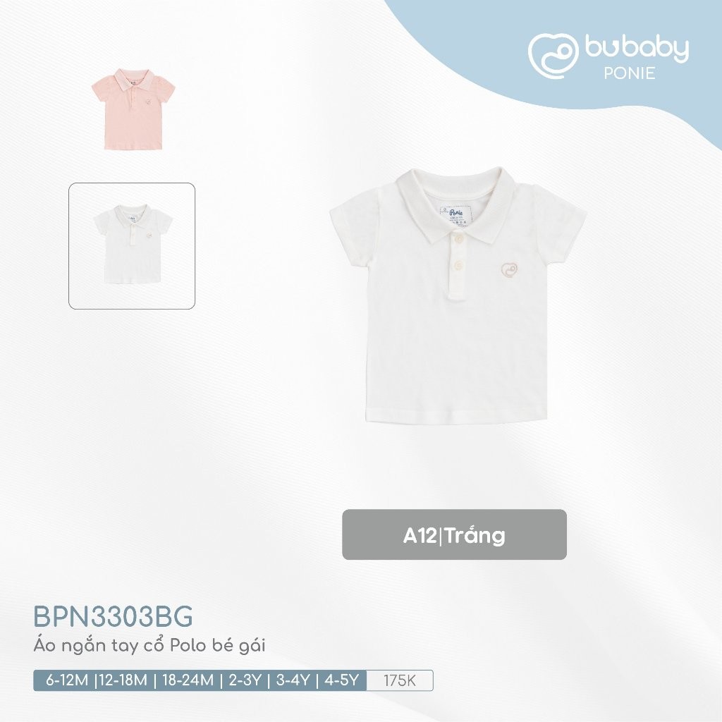 (6M-5Y) Áo ngắn tay cổ Polo bé gái - BPN3303BG ponie - Áo bubaby bé gái - Áo bé gái Bubaby - Bu baby bé gái