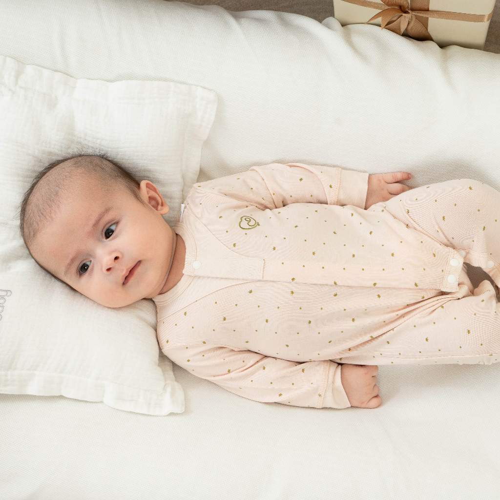 (0-12M) Body dài tay cài giữa Glory - Bambus BBB210203 - Bu baby sơ sinh