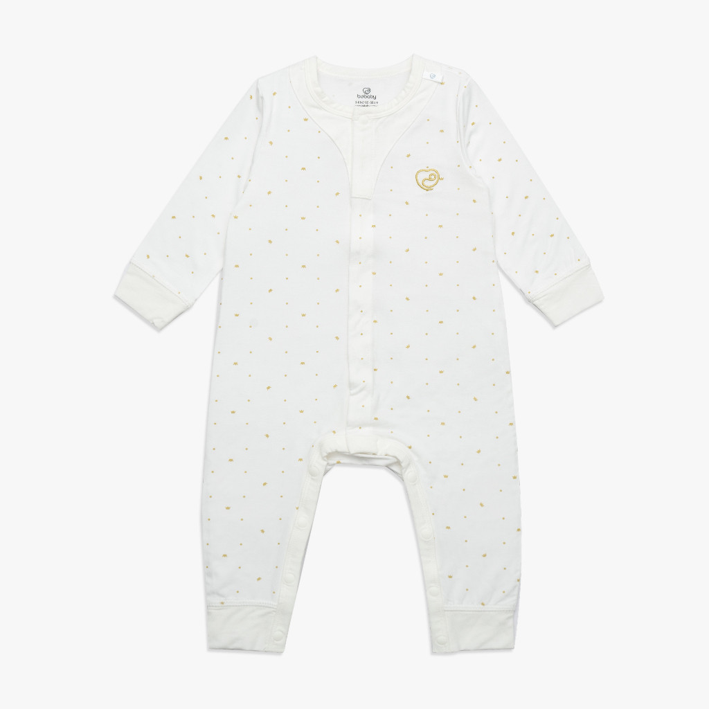 (0-12M) Body dài tay cài giữa Glory - Bambus BBB210203 - Bu baby sơ sinh