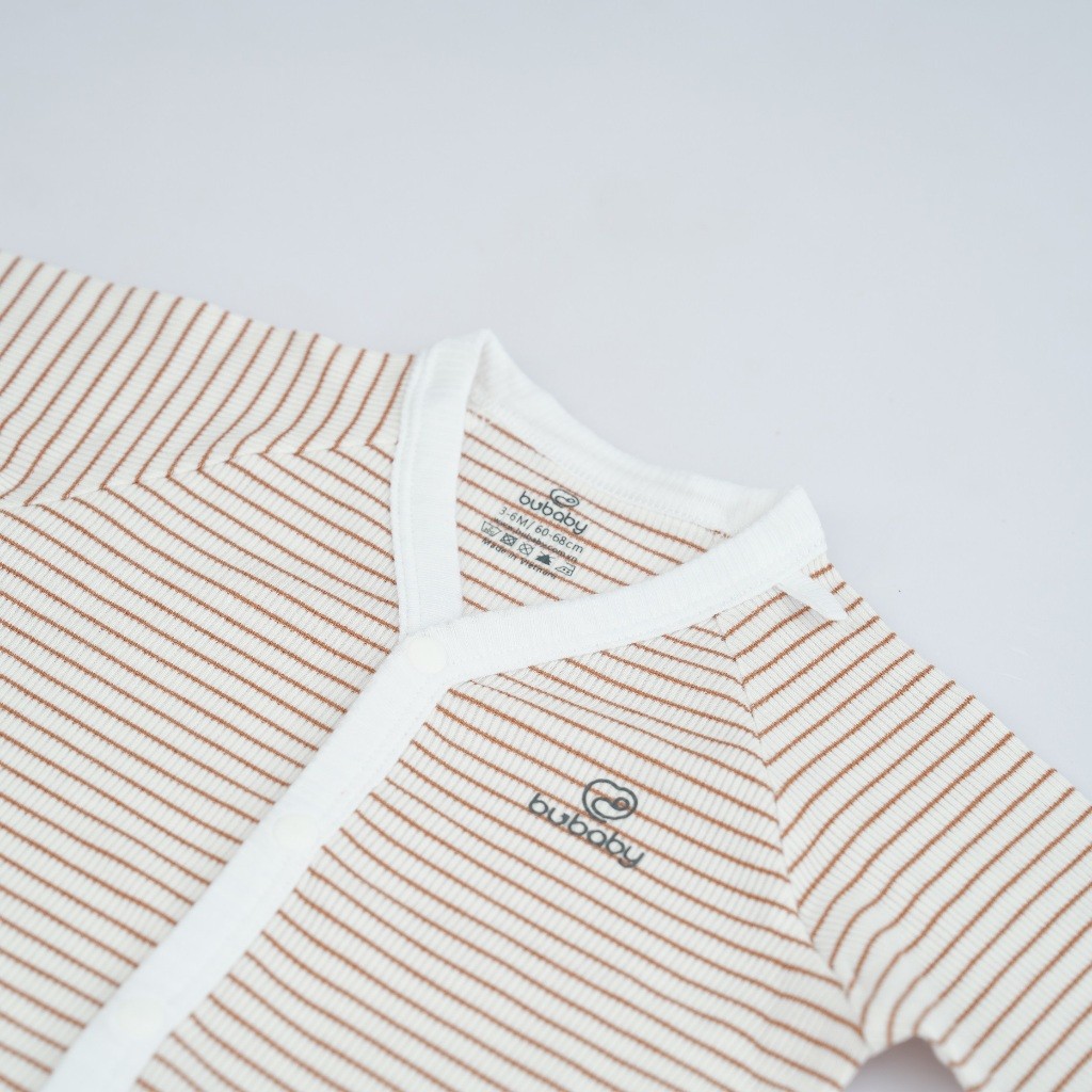 (1-12M) Bộ quần áo dài tay BSR1102ST Cài giữa bèo gấu Siro Stripy cho bé -	Bubaby sơ sinh – Quần áo Bubaby