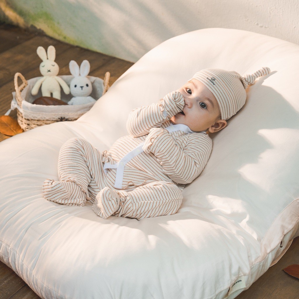(1-12M) Bộ quần áo dài tay BSR1102ST Cài giữa bèo gấu Siro Stripy cho bé -	Bubaby sơ sinh – Quần áo Bubaby