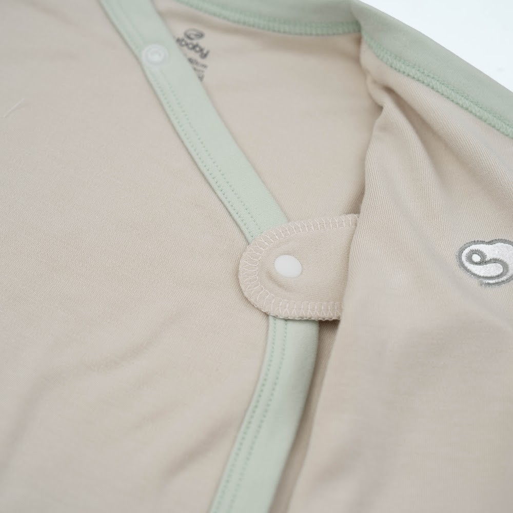 (NB-3M) Bộ dài tay cài chéo sơ sinh sợi tre BU Bambus BBB1108FF | Quần áo BU Baby chính hãng