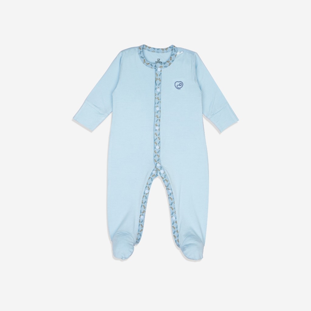 Body dài tay cài giữa cho bé sơ sinh chất liệu sợi tre mềm mại - Bambus BBB2102NS | Quần áo BuBaby chính hãng