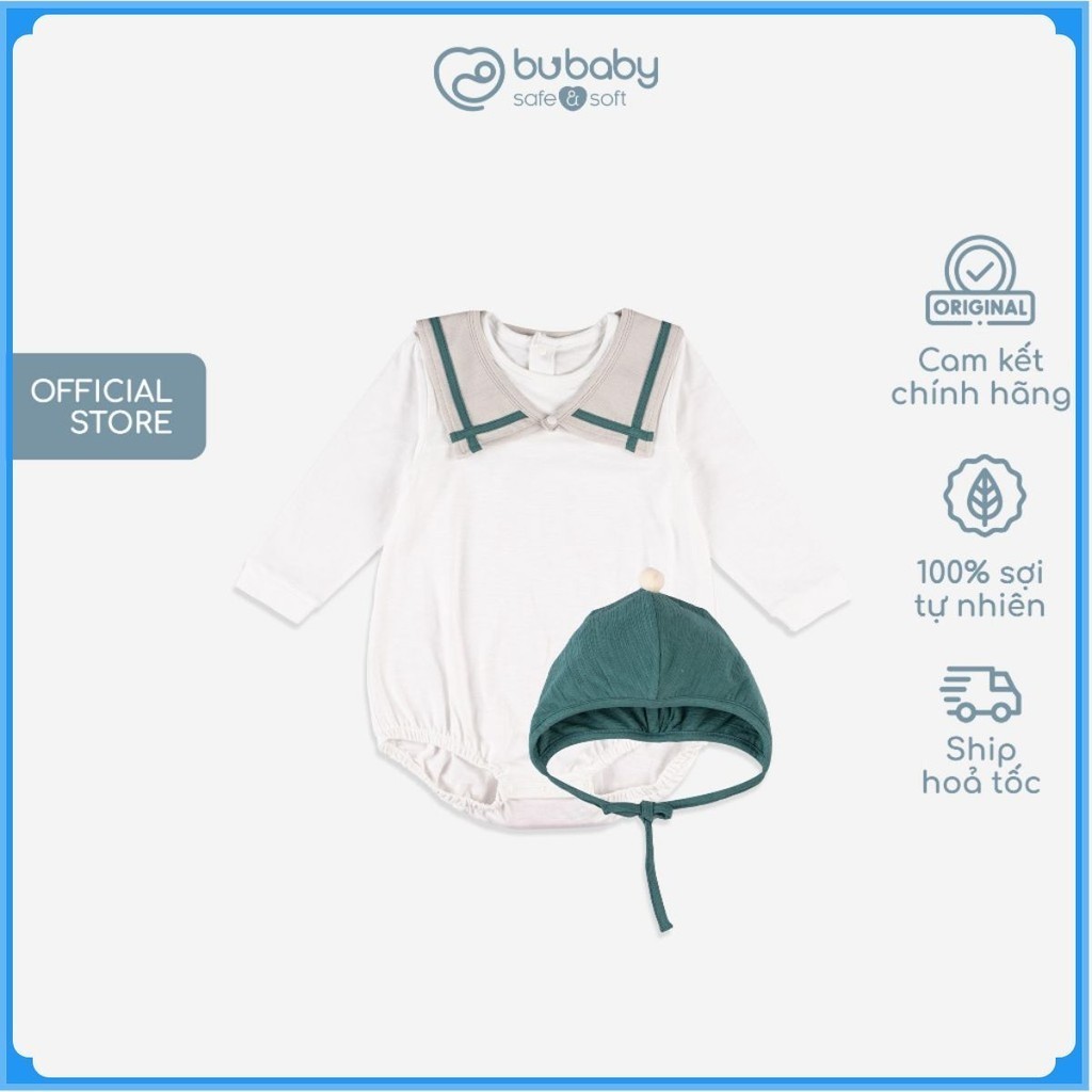 Set Body kèm yếm cổ hải quân bé trai Mimo cho bé sơ sinh từ 1 đến 12 tháng - GMC503200 | Quần áo BuBaby chính hãng