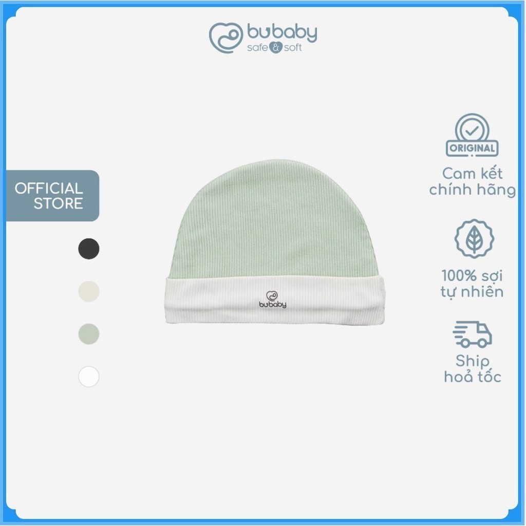 Mũ Sơ Sinh cho bé trơn basic, chất liệu Siro Cotton BuBaby ASR192201 | Phụ kiện BuBaby chính hãng