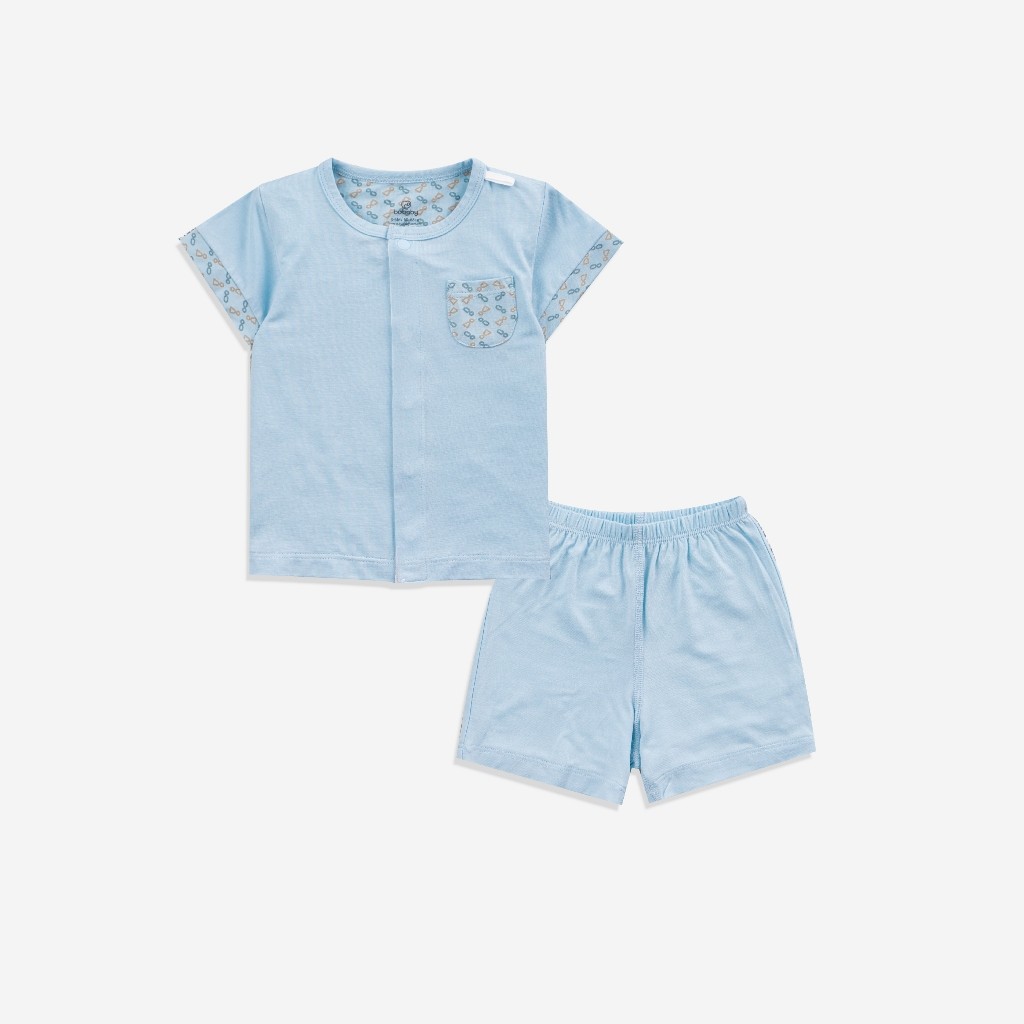 (0-12M) Bộ ngắn tay cài giữa cho bé sơ sinh chất liệu sợi tre mềm mại - Bu baby sơ sinh  Quần áo BuBaby Bambus BBB130203