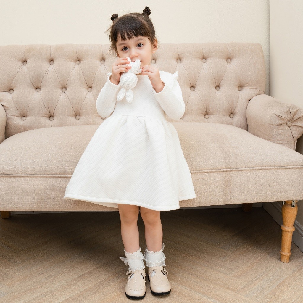 Váy dài tay bèo ngực chần bông - BU Quilted BBS513900 | Quần áo BuBaby chính hãng