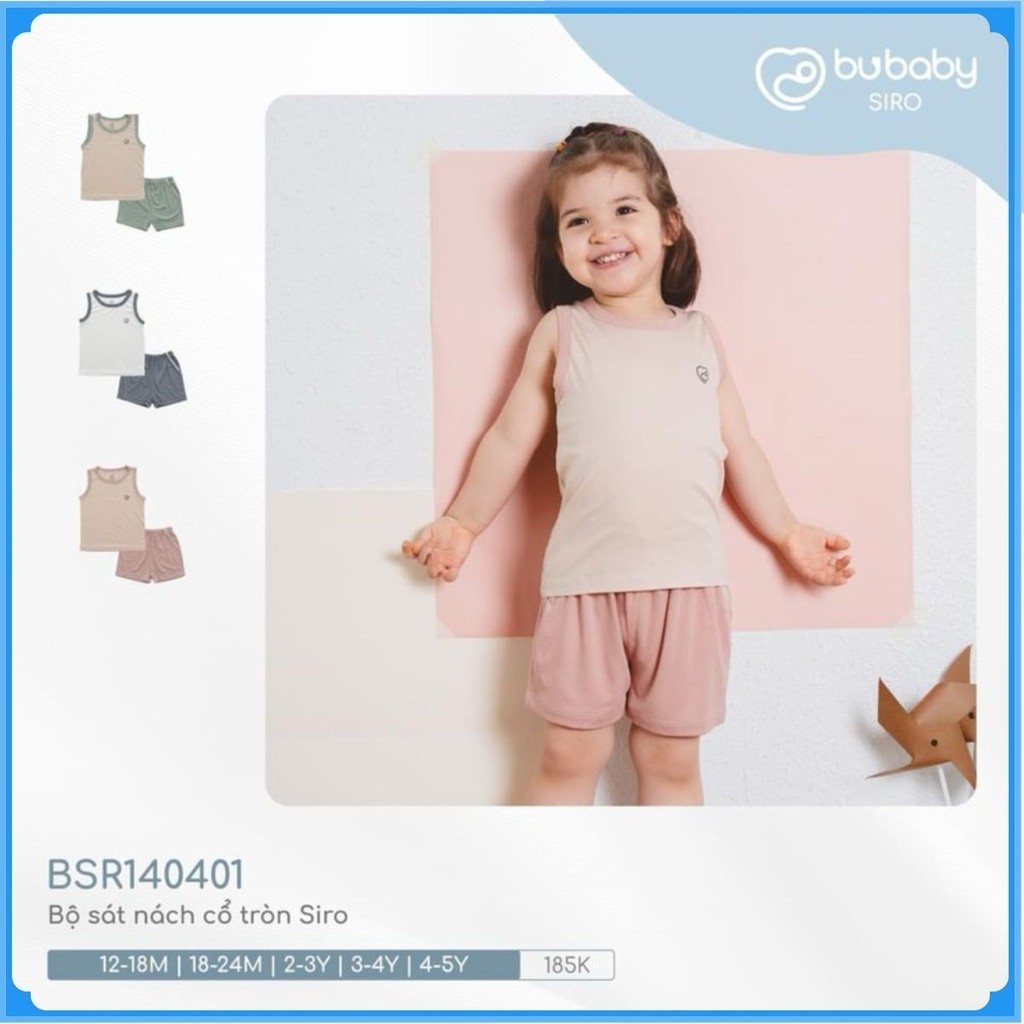(1Y-5Y) Bộ sát nách cổ tròn BSR140401 Bu Siro - Bu baby bé trai - Bu baby bé gái Quần áo Bu baby