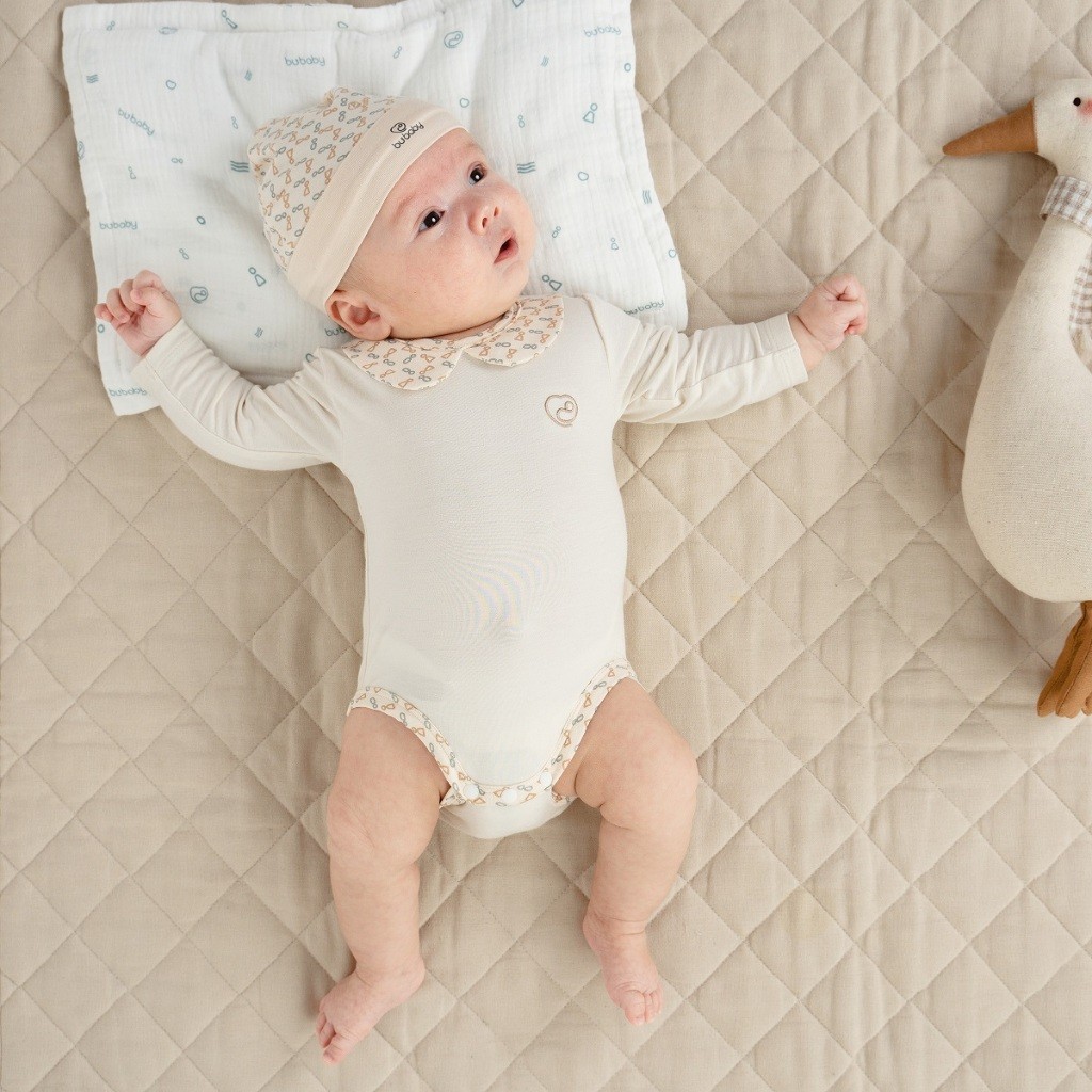 Bodychip kèm quần dài tay cho bé sơ sinh chất liệu sợi tre mềm mại - Bambus BBB1103CE | Quần áo BuBaby chính hãng