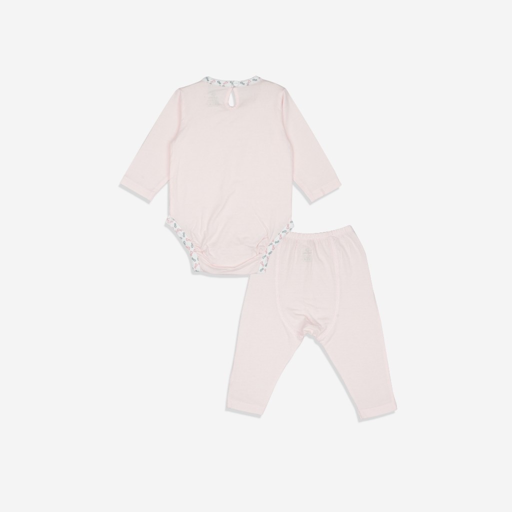 Bodychip kèm quần dài tay cho bé sơ sinh chất liệu sợi tre mềm mại - Bambus BBB1103CE | Quần áo BuBaby chính hãng