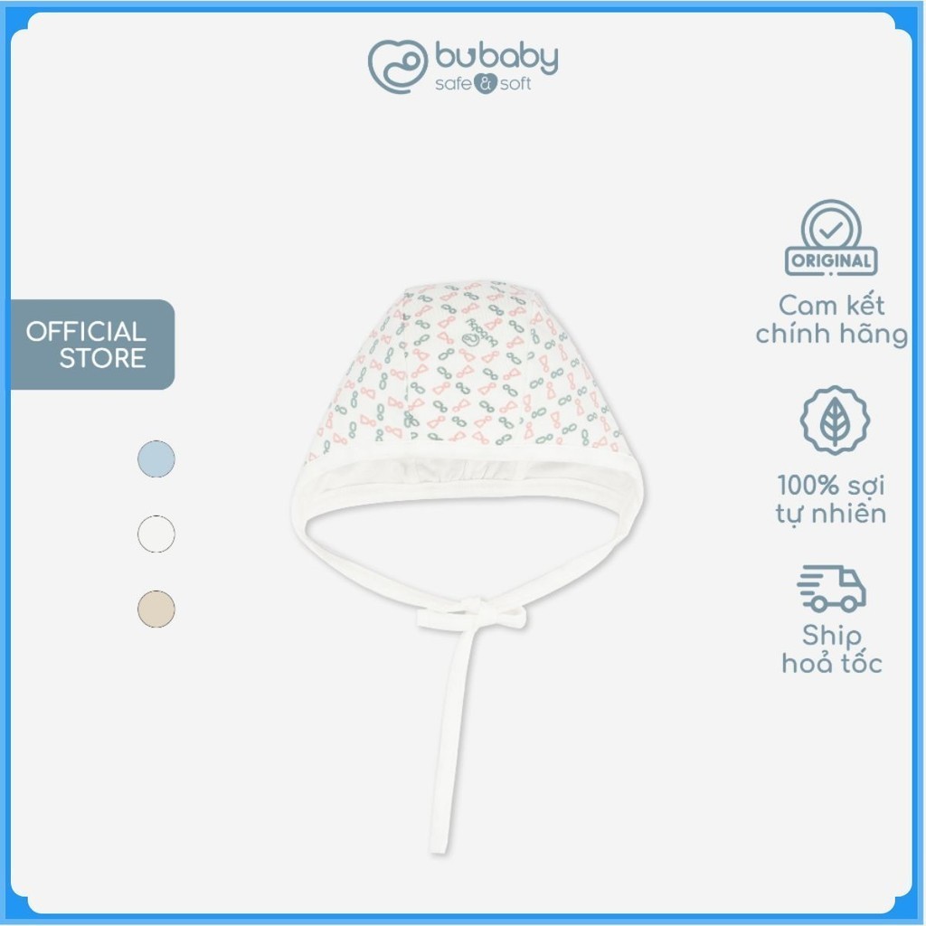 Mũ buộc dây Bonnet dễ thương chất liệu mềm mại, thoải mái cho bé - Bambus ABB1943NS | Phụ kiện BuBaby chính hãng