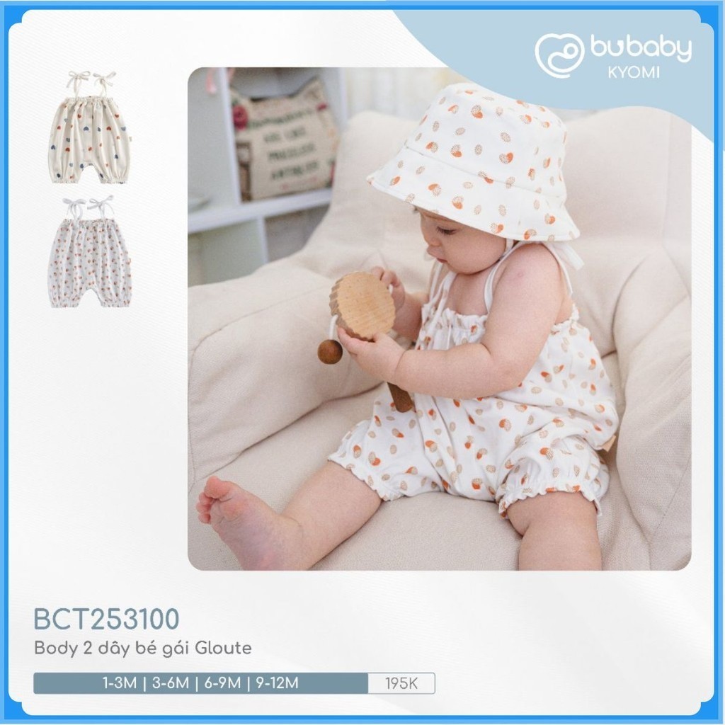 (1-12M) Body 2 dây bé gái Gloute - BCT253100 - Bubaby body - Bubaby bé gái - Bubaby sơ sinh