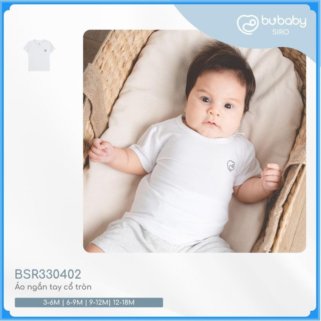 (3M-12M) Áo ngắn tay cổ tròn cho bé trai, bé gái BSR330402 - Áo bubaby bé trai - Áo bubaby bé gái Siro