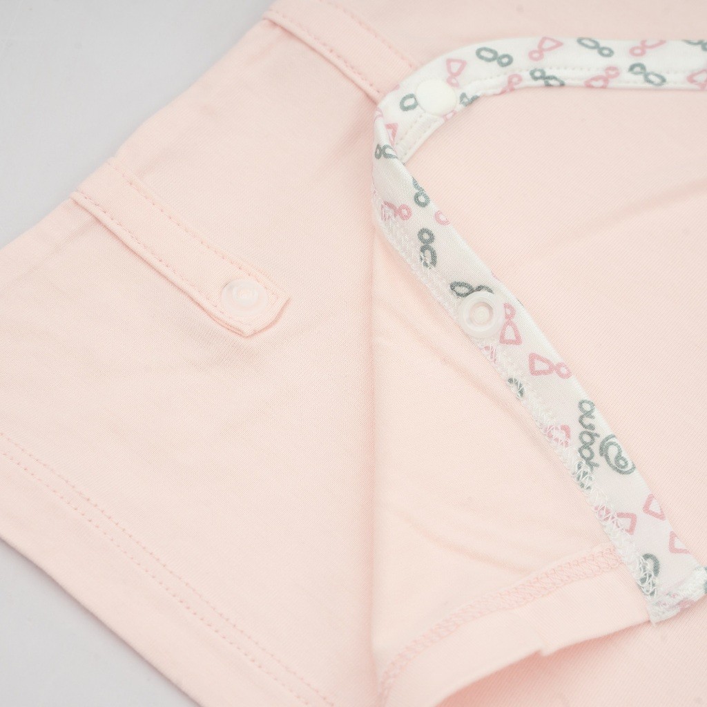 (0-9M) Bộ ngắn tay cài chéo Iconic sợi tre co giãn thoải mái - BuBaby sơ sinh - Quần áo BuBaby BBB1308NS